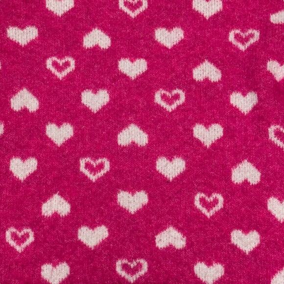 Vince Camuto Heart Soft Knit Sweater Pink White Girls Small 6/6X - Picture 3 of 4